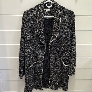 Long  Tweedy Knit Sweater Coat